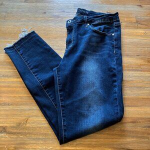 Articles of Society Cropped straight‎ leg medium wash stretch denim jean size 30